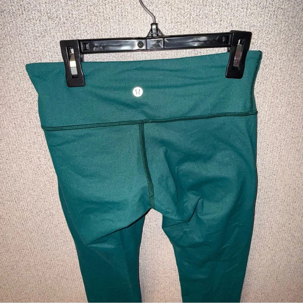 Lululemo‎ Women Size 4  Wunder Under Pant III FORT/WHT Forage Teal Green